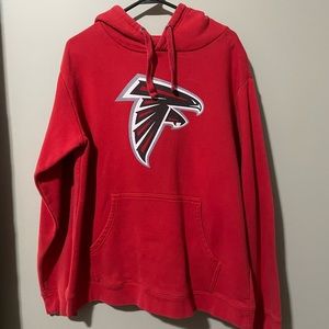 falcons hoodie, size large , red
